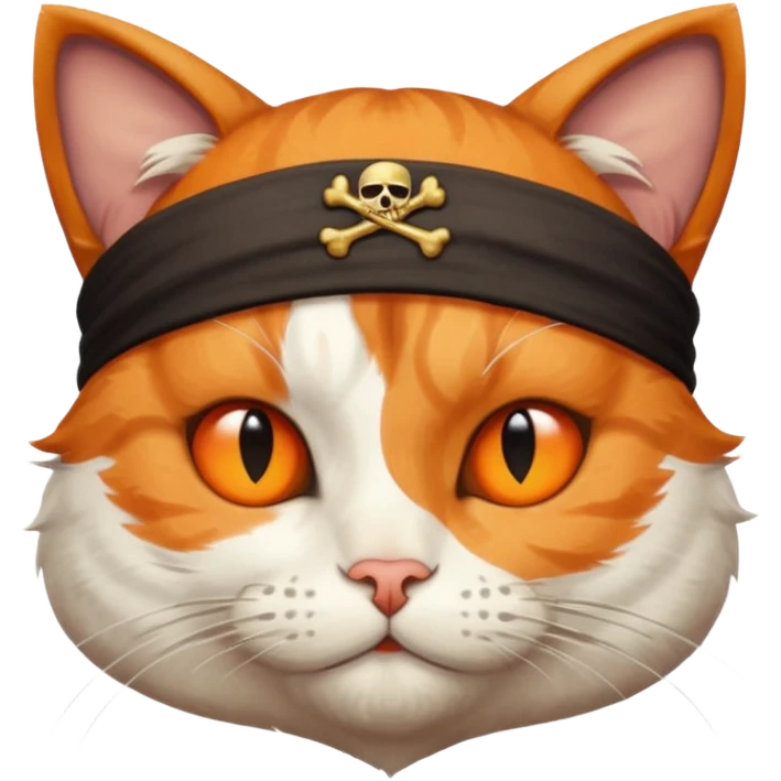 pirate cat with one closed eye with eye patch emoji