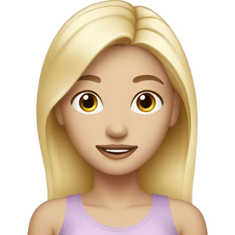 Blond girl doing skincare  emoji