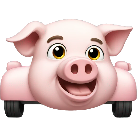 Pig driving car emoji