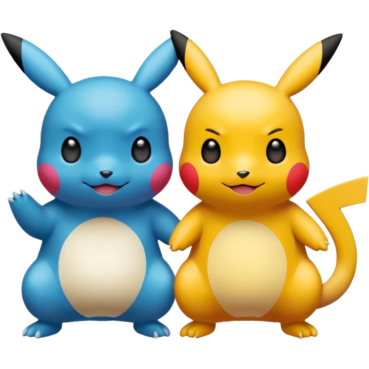 2 friendly pokemans helping each other  emoji