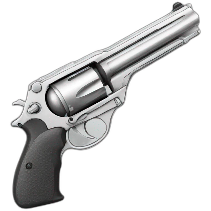 Beau Pistolet brillant tout en argent  emoji