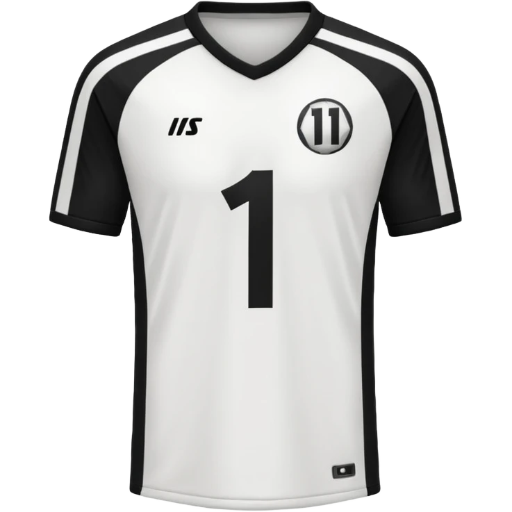 White and black soccer jersey with number 1 emoji