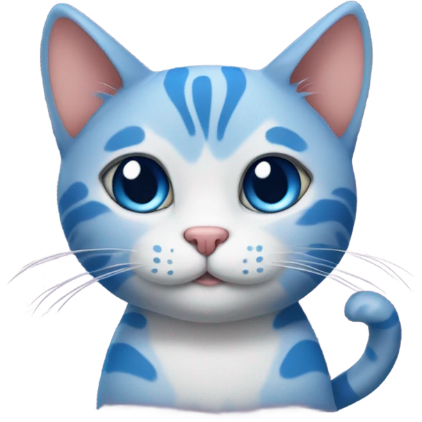 cat with blue love emoji