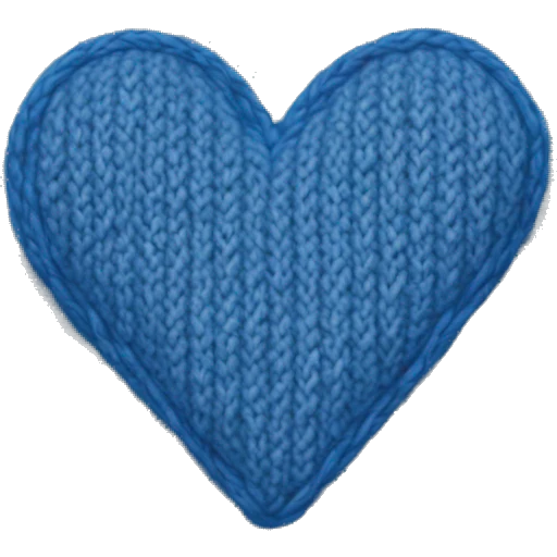 Knitted blue heart emoji