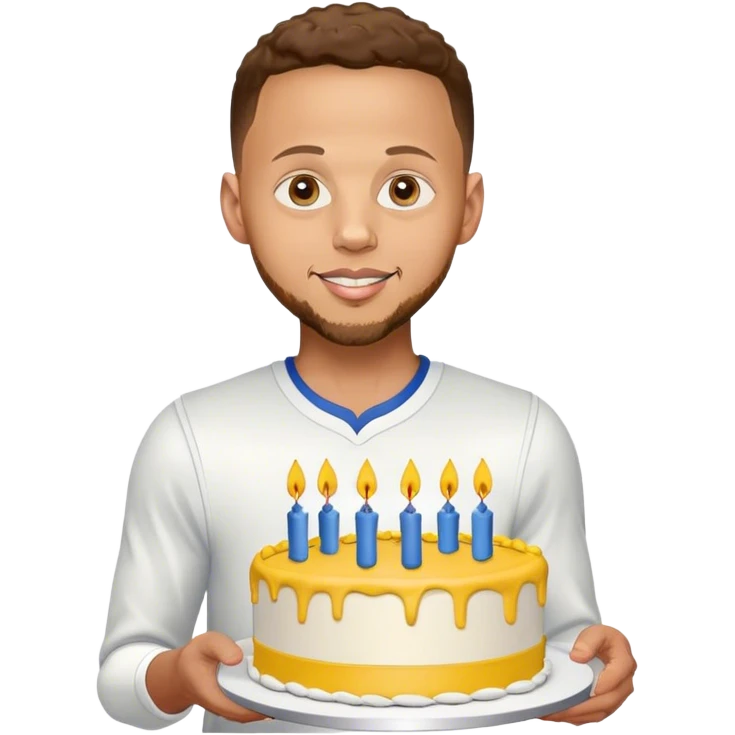 Stephen curry holding a birthday cake emoji
