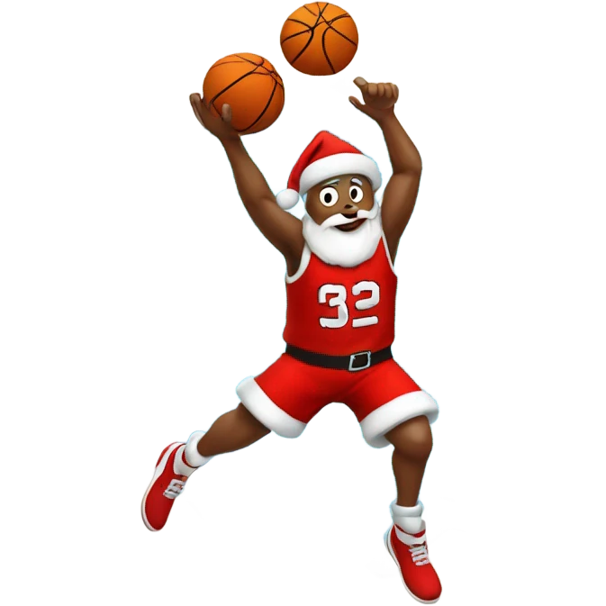 Santa dunking a basketball  emoji