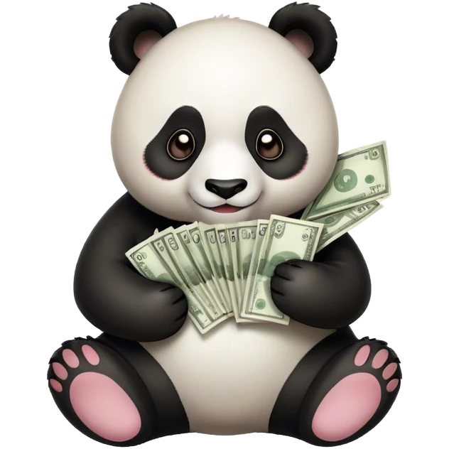 panda with money emoji