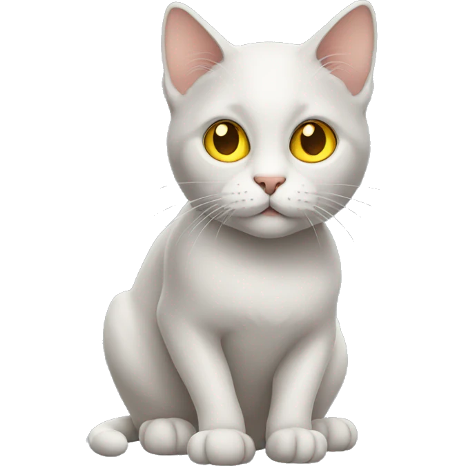 curious cat with yellow eyes emoji