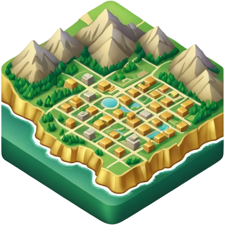 map with golden and green colours emoji