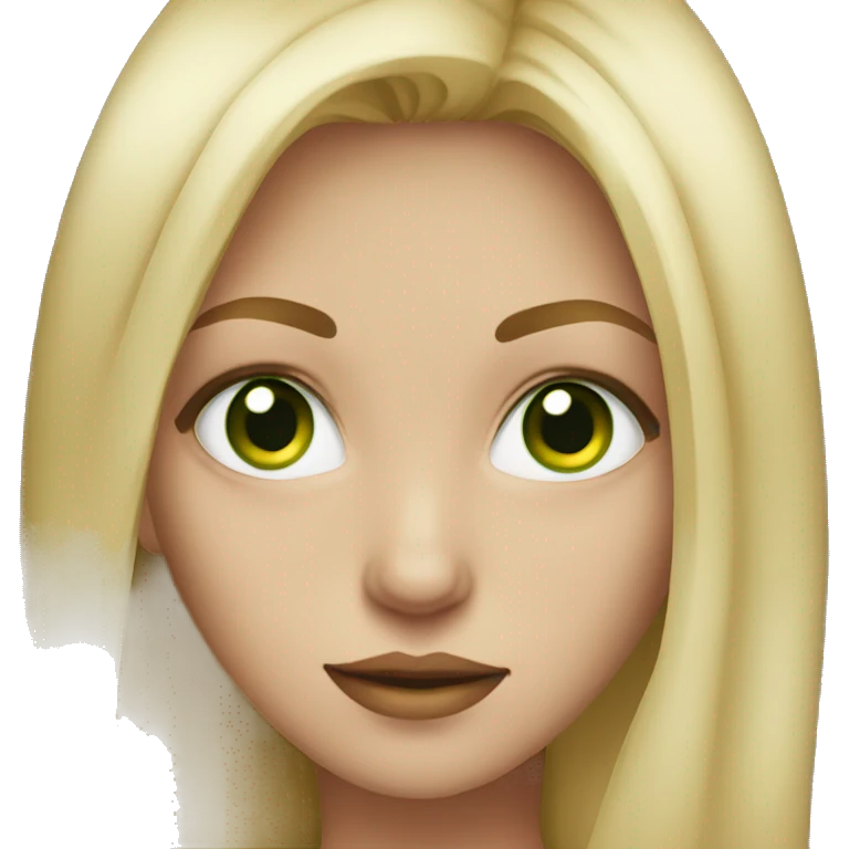 blonde girl portrait green eyes emoji