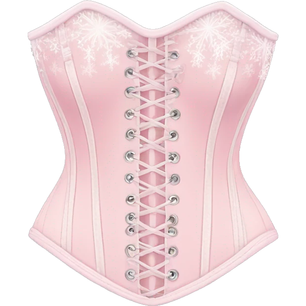 Pastel pink corset with snowflake design emoji