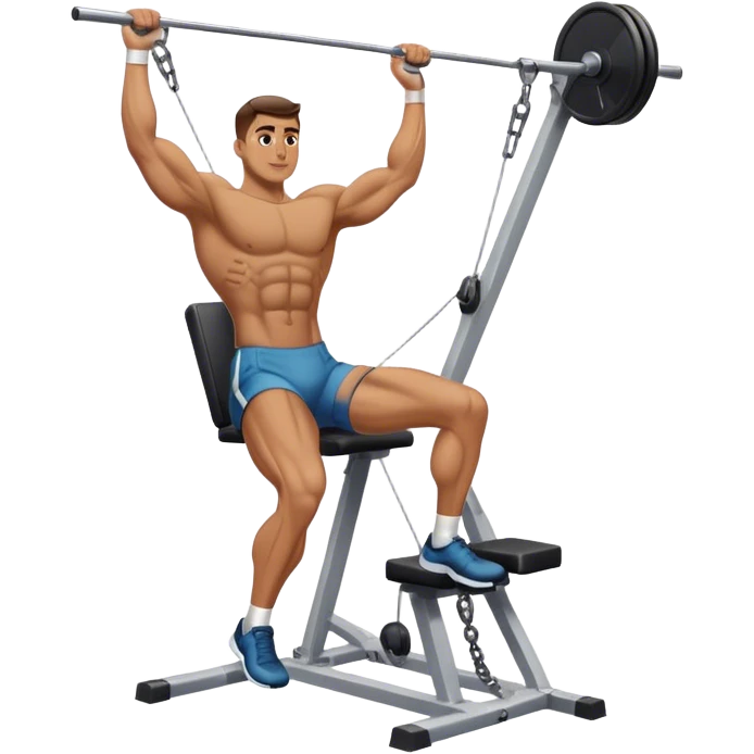 guy leg-side-raise-cable-machine exercise emoji
