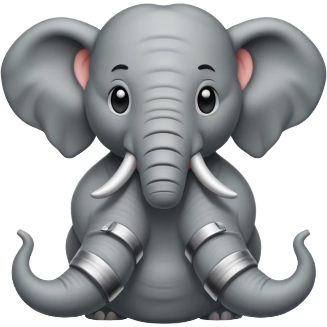 elephant with muscle emoji
