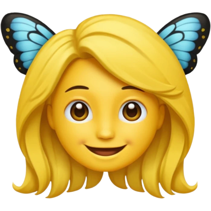 Emoji sourire avec un nœud papillon dans les cheveux emoji