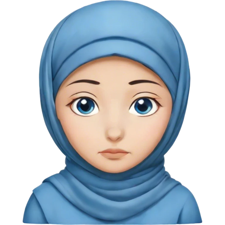 Turkish beautiful finish Konya girl blue eyes with hijab and islamic dress and Sleepy Face emoji