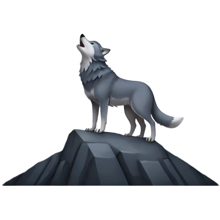 Wolf howling att Moon  emoji