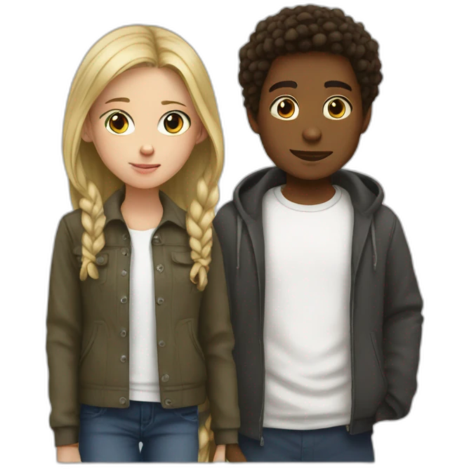white teenage and her big brother emoji