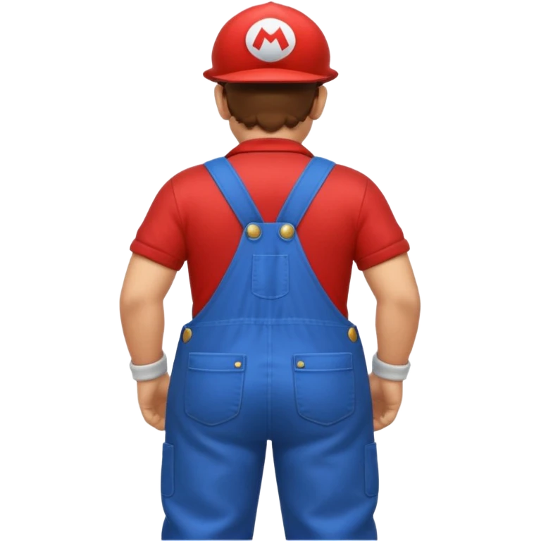 back view of super mario with huge massive buttcheeks  emoji