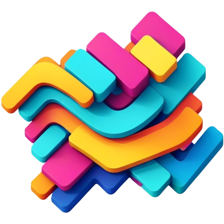 Glitch art, pixelated abstract shape, distorted lines, bright colors, minimalistic, on a white background, simple, clean, no extra details. emoji