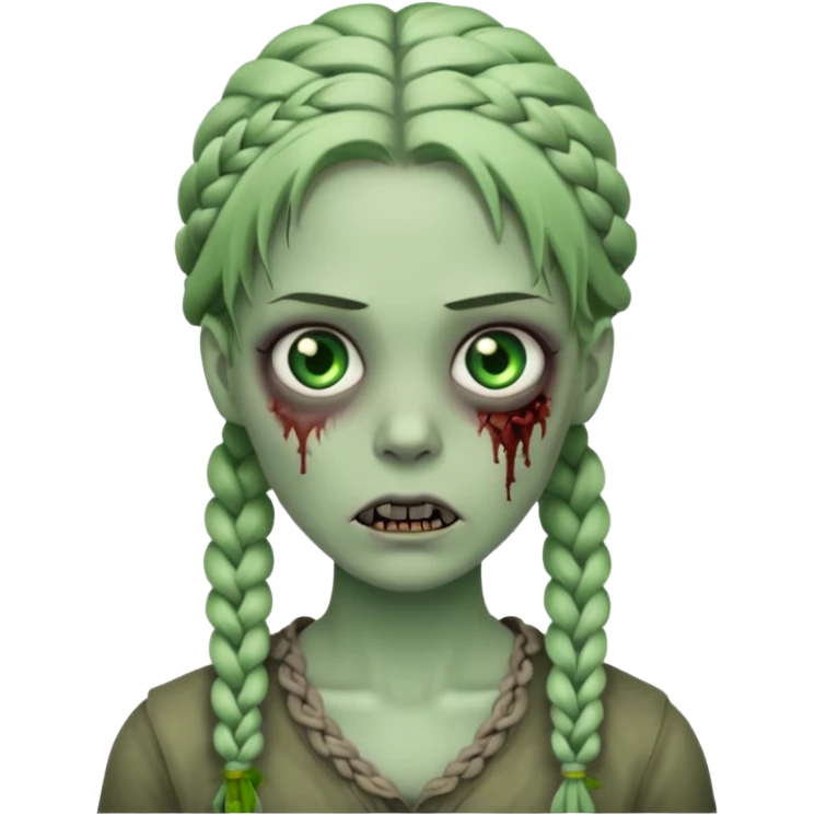 zombie with braided hair emoji