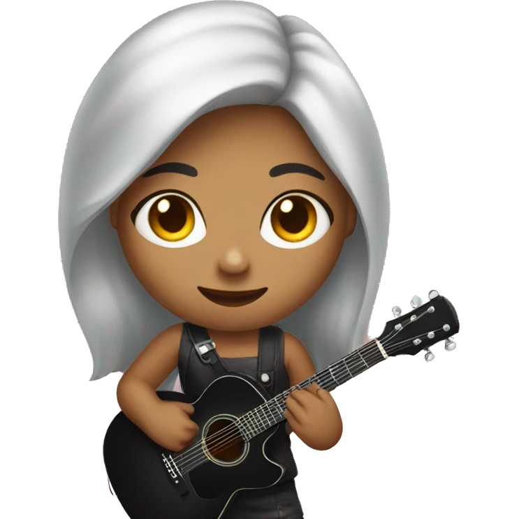 Girl eith guitar emoji