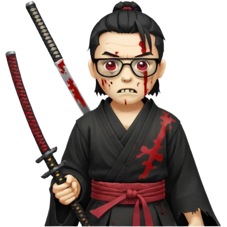 zombie samurai with black glasses emoji