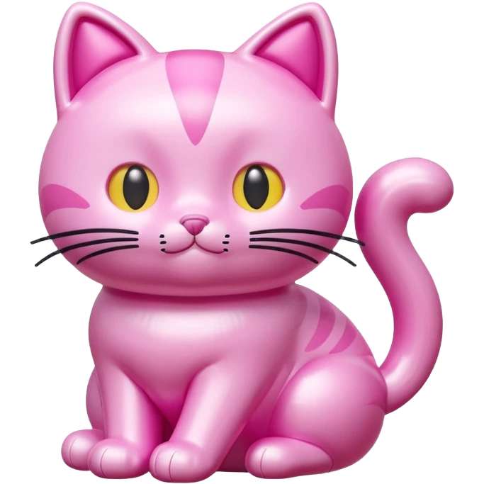 kawaii style inflatable pink puffy cat sculpture  emoji