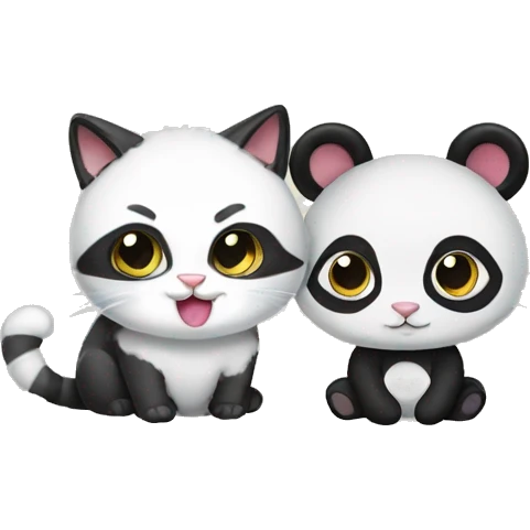 Cat and panda emoji