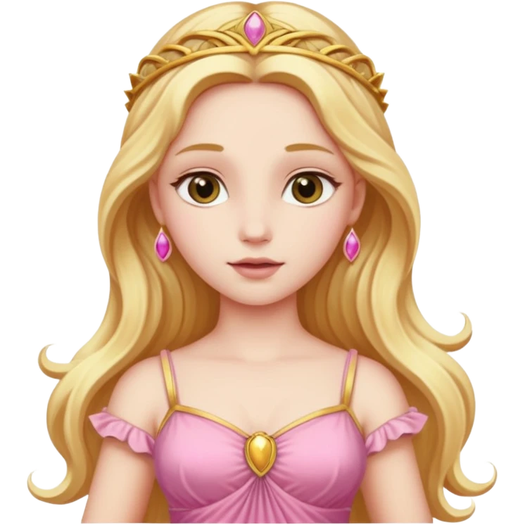 Venus, Love Goddess from Rome Mythology with long golden blonde hair, pink outfit emoji