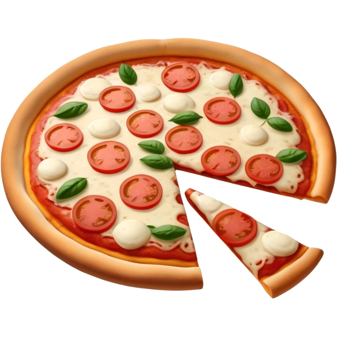 pizza margarita com calabresa e carne muito suculenta escorrendo emoji