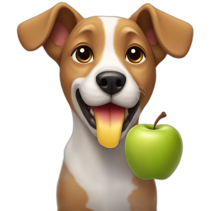 dog eating an apple emoji