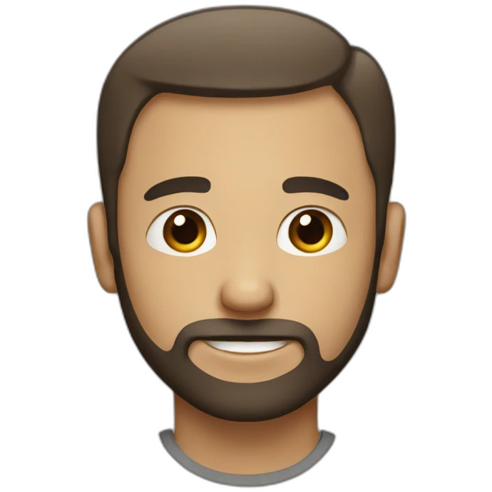 Buz cut man with little eyes and short beard  emoji