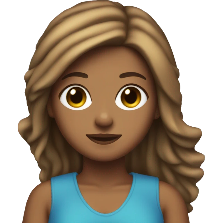 Girl on blue jetski tan skin brown hair emoji