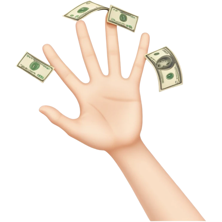 hand borrow money emoji