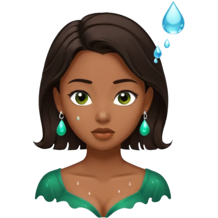 pretty bratz genmoji that looks like tamannah bhatia (bollywood actress), wearing a dark green sweetheart neckline top, dark brown hair, light makeup, no necklace, dangly earrings, side hair part,


Show her spitting emoji
