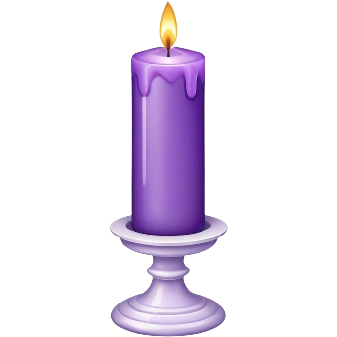 Purple candle on a white marble-candle-holder-stand emoji