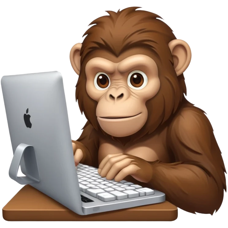 ape typing on mac keyboard emoji