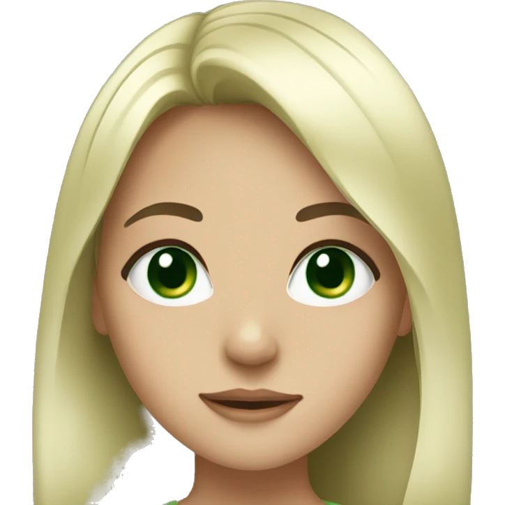 girl with black hair and green eyes emoji