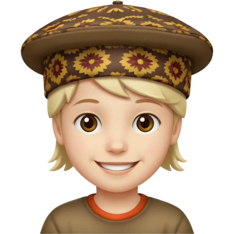 print hat with kid emoji