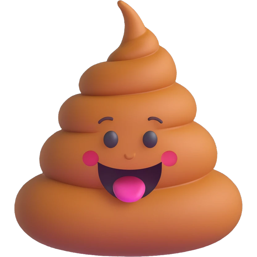 3D style poop emoji, playful and expressive emoji