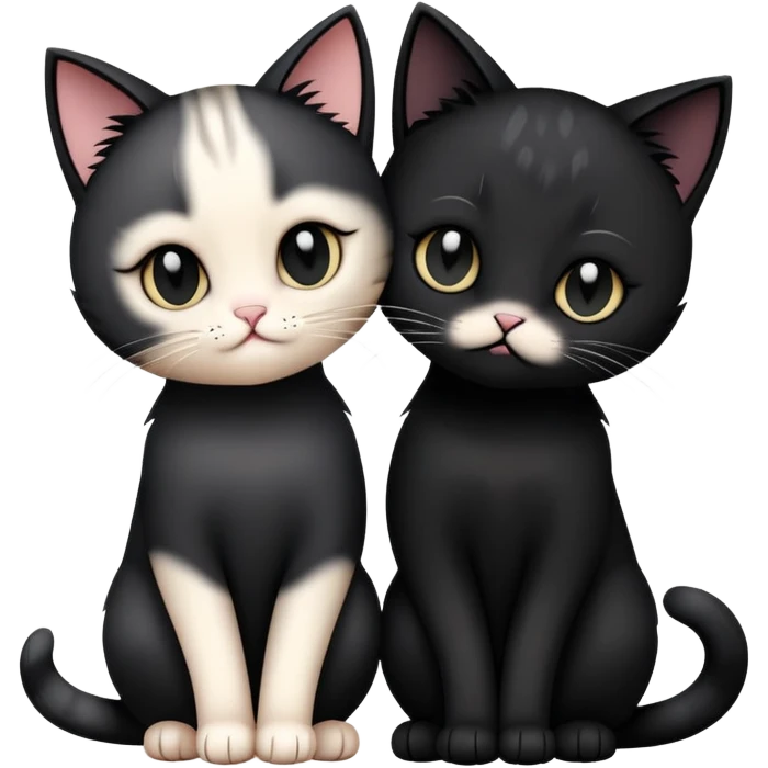 two emo cats in love emoji