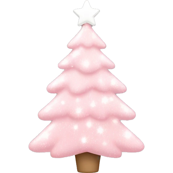 Light pink Christmas tree with white sparkly ornaments  emoji