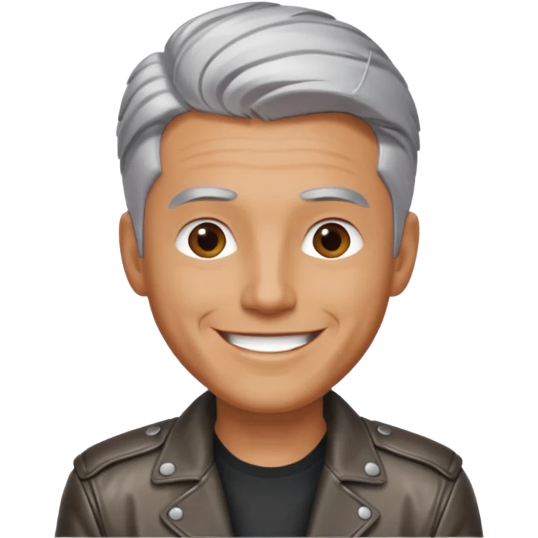 man with long metalic hair lether jacket emoji