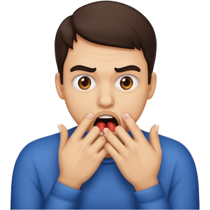 Scared, biting nails, original emoji emoji