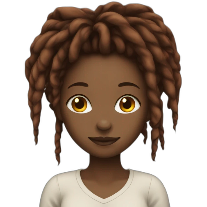 Black girl with read dreadlocks emoji