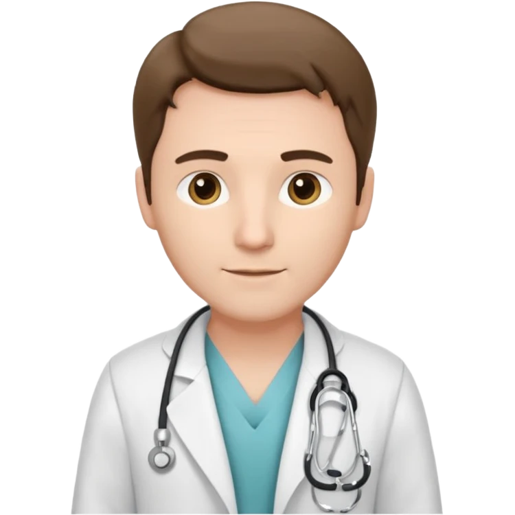 Cardiac sonographer male long white coat or scrubs emoji