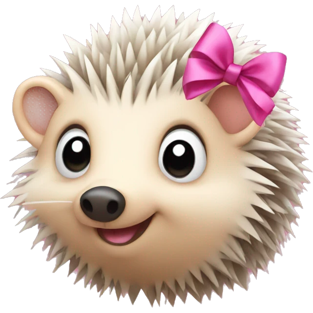 hedgehog with a pink bow emoji