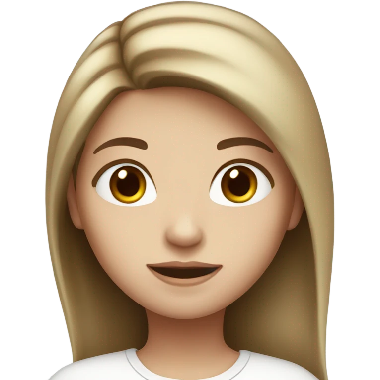 Girl whit white skin and brown hair emoji