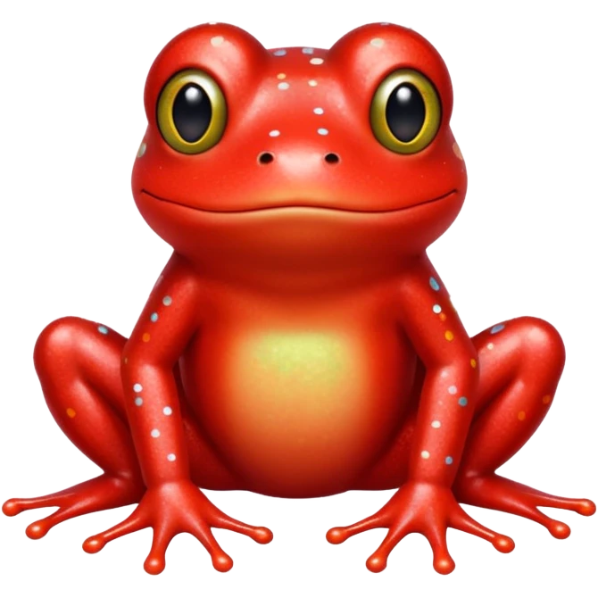 Frog Cute Red Glitter transversal emoji