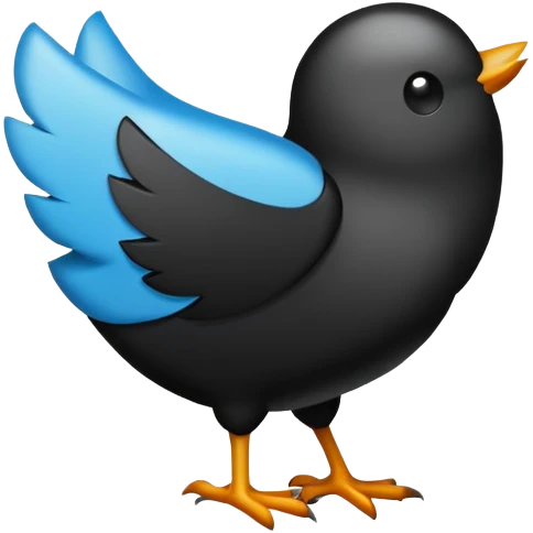 Twitter logo but black  emoji